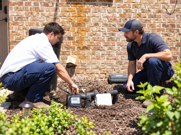 Drain cleaning service at an exterior cleanout